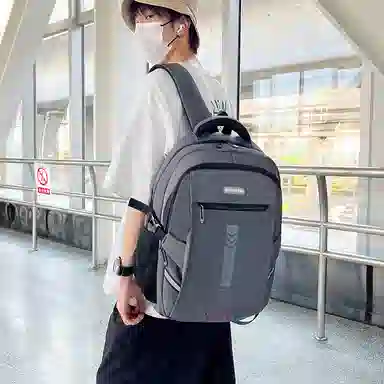 單倉 书包大容量减负 尼龙布 双肩包 男女同款情侣款 灰色/黑色/卡其色/蓝色