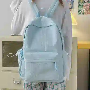 單倉 日系高级感字母设计通勤百搭 尼龙 双肩包 常规 男女同款情侣款 多色