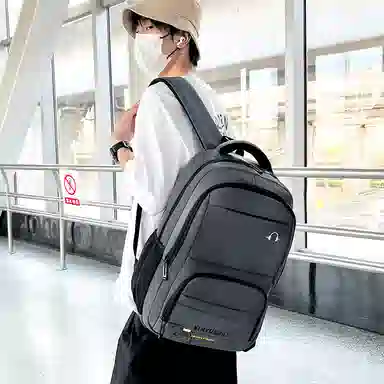單倉 初中高中学生旅行商务 牛津纺 双肩包 男女同款情侣款 灰色/黑色/卡其色/蓝色