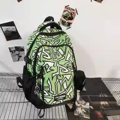 單倉 美式涂鸦潮流书包初高中学生大容量运动休闲背包时尚百搭旅行 尼龙 电脑双肩包 男女同款情侣款 多色