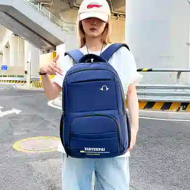 單倉 初中高中学生旅行商务 牛津纺 双肩包 男女同款情侣款 灰色/黑色/卡其色/蓝色