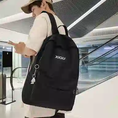 單倉 简约百搭高级字母时尚潮流轻便 尼龙 书包背包双肩包 男女同款情侣款 多色