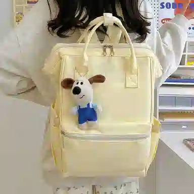 單倉 休闲学生潮旅行电脑 尼龙 背包双肩包 男女同款情侣款 白色/黑色/红色/黄色/蓝色