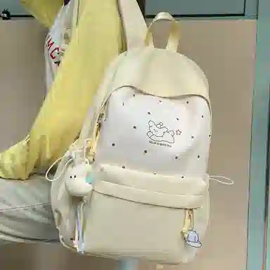 單倉 高颜值韩系卡通印花 尼龙 双肩包 常规 女款 多色