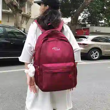 單倉 韩系高颜值扎染小众设计通勤百搭学院风背包初高中学生书包 尼龙 双肩包 常规 男女同款情侣款 白色/红色/蓝色/深蓝色