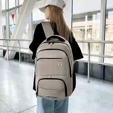 單倉 初中高中学生旅行商务 牛津纺 双肩包 男女同款情侣款 灰色/黑色/卡其色/蓝色