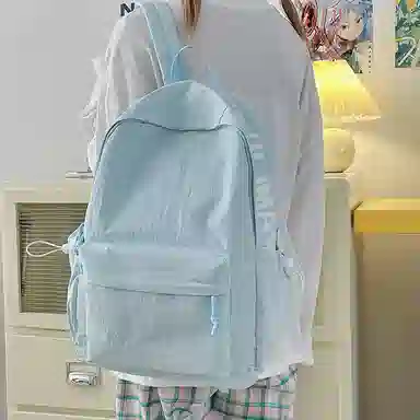 單倉 日系高级感字母设计通勤百搭 尼龙 双肩包 常规 男女同款情侣款 多色