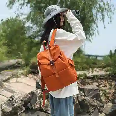單倉 韩系潮流时尚简约设计旅行通勤背包初高中轻便耐磨 尼龙 双肩包 男女同款情侣款 多色