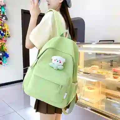 單倉 日系极简风纯色简约通勤百搭 尼龙 双肩包 常规 女款 多色