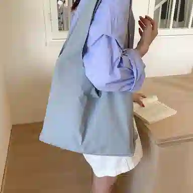 單倉 纯色简约优雅设计轻便耐磨学院风腋下斜挎包初高中学生大容量通勤百搭手提包 布 单肩包 常规 女款 白色/黑色/黄色/蓝色/粉色