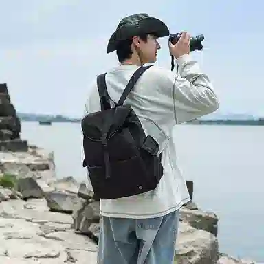 單倉 韩系潮流时尚简约设计旅行通勤背包初高中轻便耐磨 尼龙 双肩包 男女同款情侣款 多色