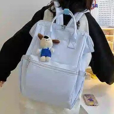 單倉 休闲学生潮旅行电脑 尼龙 背包双肩包 男女同款情侣款 白色/黑色/红色/黄色/蓝色