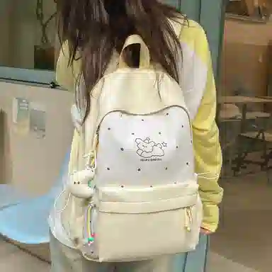 單倉 高颜值韩系卡通印花 尼龙 双肩包 常规 女款 多色