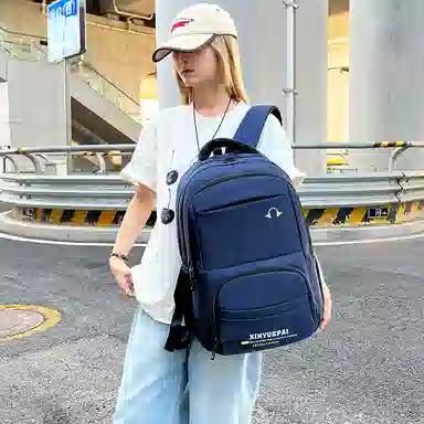 單倉 初中高中学生旅行商务 牛津纺 双肩包 男女同款情侣款 灰色/黑色/卡其色/蓝色