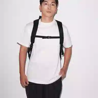 單倉 时尚潮流 尼龙布 双肩包 男女同款情侣款 黑色