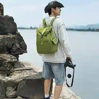 單倉 韩系潮流时尚简约设计旅行通勤背包初高中轻便耐磨 尼龙 双肩包 男女同款情侣款 多色