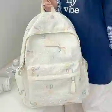 單倉 小众学院风蝴蝶结高颜值百搭旅行 复合布 双肩包 女款 多色
