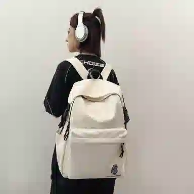 單倉 日韩系通勤百搭学院风小众背包设计大容量轻便 尼龙 双肩包 常规 男女同款情侣款 多色