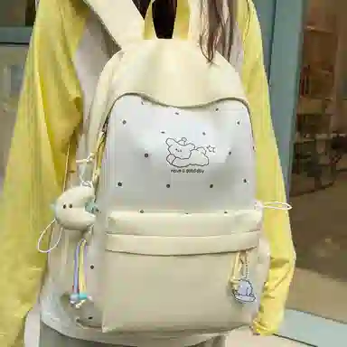 單倉 高颜值韩系卡通印花 尼龙 双肩包 常规 女款 多色