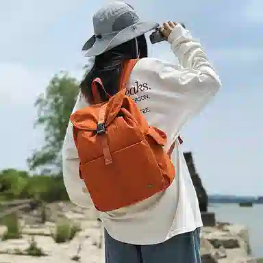 單倉 韩系潮流时尚简约设计旅行通勤背包初高中轻便耐磨 尼龙 双肩包 男女同款情侣款 多色