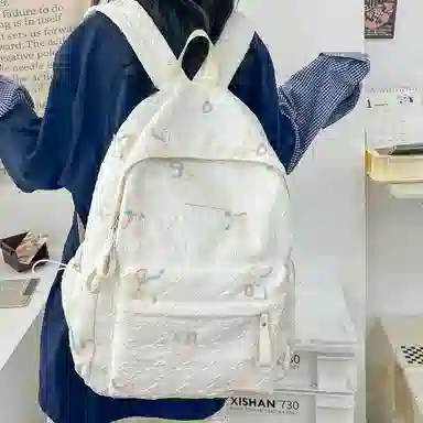 單倉 小众学院风蝴蝶结高颜值百搭旅行 复合布 双肩包 女款 多色