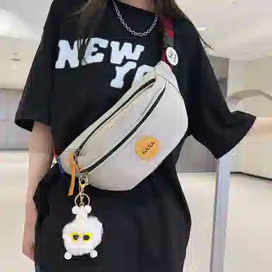 單倉 日系撞色设计大容量通勤百搭 尼龙 胸包 常规 男女同款情侣款 多色