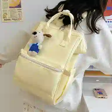 單倉 休闲学生潮旅行电脑 尼龙 背包双肩包 男女同款情侣款 白色/黑色/红色/黄色/蓝色
