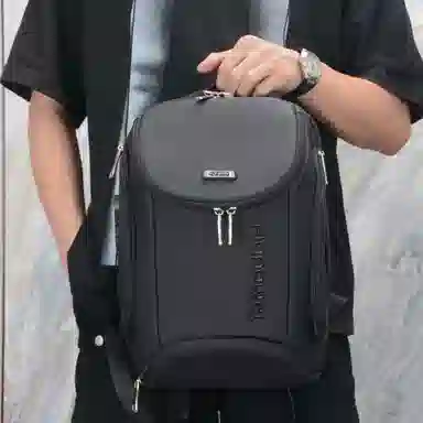 單倉 商务旅行百搭 尼龙布 双肩包 常规 男款 黑色