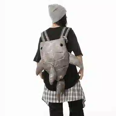 單倉 小众时尚潮流个性大容量百搭 尼龙 双肩包 男女同款情侣款 黑色/灰色/白色