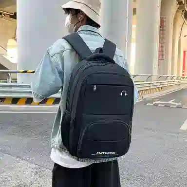 單倉 初中高中学生旅行商务 牛津纺 双肩包 男女同款情侣款 灰色/黑色/卡其色/蓝色