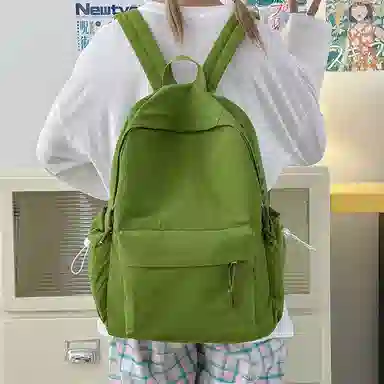 單倉 日系高级感字母设计通勤百搭 尼龙 双肩包 常规 男女同款情侣款 多色