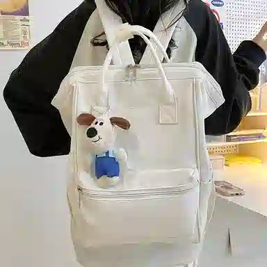 單倉 休闲学生潮旅行电脑 尼龙 背包双肩包 男女同款情侣款 白色/黑色/红色/黄色/蓝色