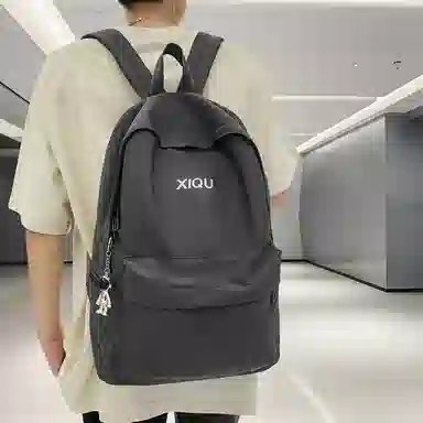 單倉 简约百搭高级字母时尚潮流轻便 尼龙 书包背包双肩包 男女同款情侣款 多色