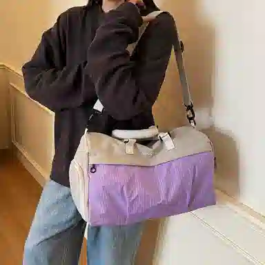 單倉 高级感简约时尚日常 布 旅行包 男女同款情侣款 多色
