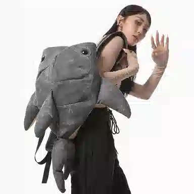 單倉 小众时尚潮流个性大容量百搭 尼龙 双肩包 男女同款情侣款 黑色/灰色/白色