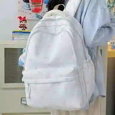 單倉 日系可爱碎花时尚印花设计高颜值背包初高中学生大容量学院风通勤百搭书包 尼龙 双肩包 常规 女款 粉色/黄色/紫色/红色/蓝色