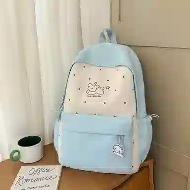 單倉 高颜值韩系卡通印花 尼龙 双肩包 常规 女款 多色