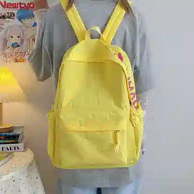 單倉 日系高级感字母设计通勤百搭 尼龙 双肩包 常规 男女同款情侣款 多色