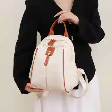 單倉 韩版时尚百搭便携简约胸包小背包斜肩 尼龙 双肩包 常规 女款 米白色/黑色/棕色