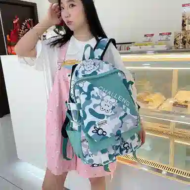 單倉 小众晕染设计休闲简约日常通勤时尚百搭 尼龙 双肩包 男女同款情侣款 黑色/蓝色/粉色/紫色/灰色/绿色