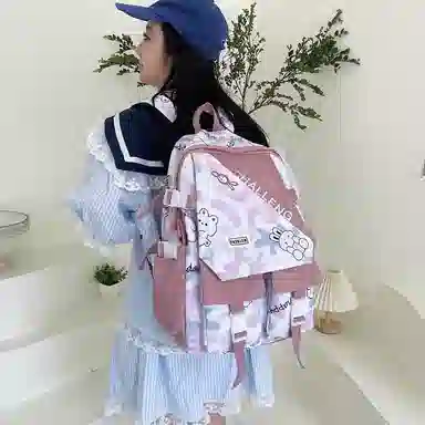 單倉 小众晕染设计休闲简约日常通勤时尚百搭 尼龙 双肩包 男女同款情侣款 黑色/蓝色/粉色/紫色/灰色/绿色