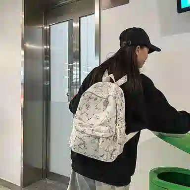 單倉 韩系简约初高中学生大容量通勤百搭背包 尼龙 双肩包 男女同款情侣款 多色