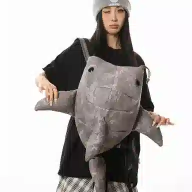 單倉 小众时尚潮流个性大容量百搭 尼龙 双肩包 男女同款情侣款 黑色/灰色/白色