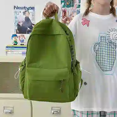 單倉 日系高级感字母设计通勤百搭 尼龙 双肩包 常规 男女同款情侣款 多色