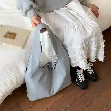 單倉 纯色简约优雅设计轻便耐磨学院风腋下斜挎包初高中学生大容量通勤百搭手提包 布 单肩包 常规 女款 白色/黑色/黄色/蓝色/粉色