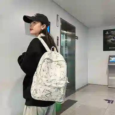 單倉 韩系简约初高中学生大容量通勤百搭背包 尼龙 双肩包 男女同款情侣款 多色