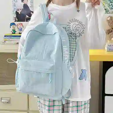 單倉 日系高级感字母设计通勤百搭 尼龙 双肩包 常规 男女同款情侣款 多色