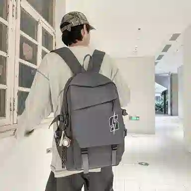 單倉 韩系高颜值卡通设计通勤百搭学院风背包初高中学生大容量轻便耐磨书包 尼龙 双肩包 常规 男女同款情侣款 白色/红色/灰色/黑色