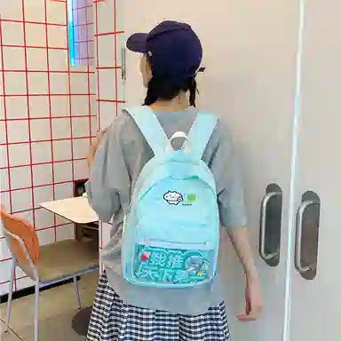 單倉 可爱小清新卡通时尚设计学院风背包初高中学生通勤百搭 牛津布 痛包 女款