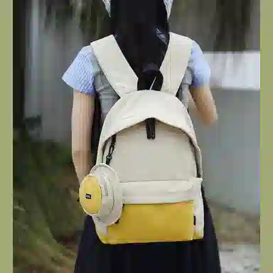 單倉 时尚初高中学生百搭高颜值韩版 尼龙 书包背包双肩包 男女同款情侣款 多色